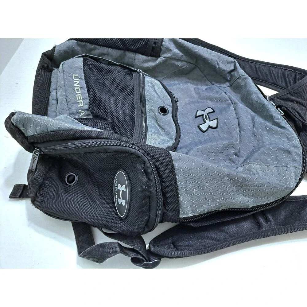 Under Armour Storm Hustle Backpack Gray Black Gym School Travel
